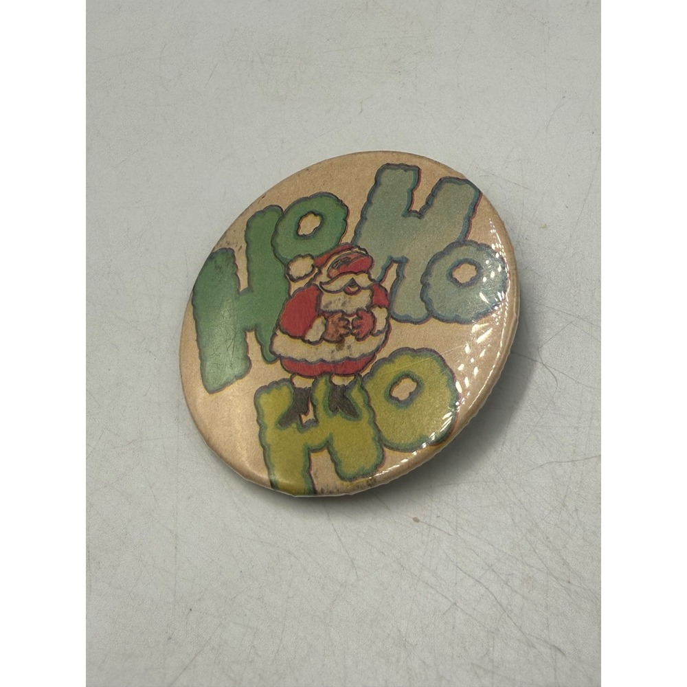 Vintage Santa Claus Ho Ho Ho Pinback Button Badge-A-Minit Christmas Holiday Pin